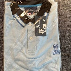 Brand new psycho bunny blue polo